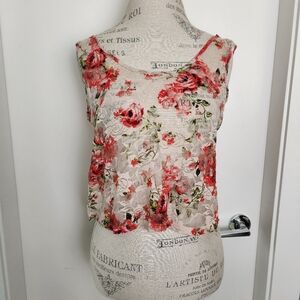 Sheer Floral Lace Crop Top